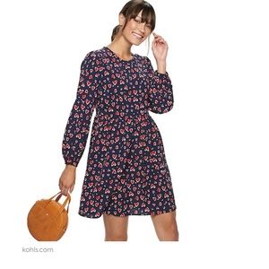 Popsugar Heart Long sleeve Dress Size L EUC